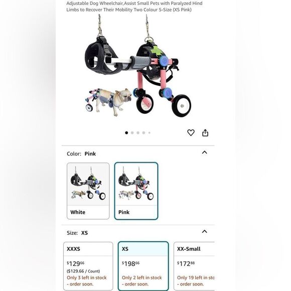 Samohui Gen 4 Dog Wheelchair for 8-17 Lbs Dog - ~Extra Small (XS) - Picture 14 of 15